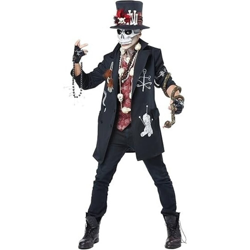 NEW Voodoo Dude Costume Mens SZ Large Halloween Missing Hat & Hat Band